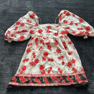 Francesca's Collections Red Floral Dress